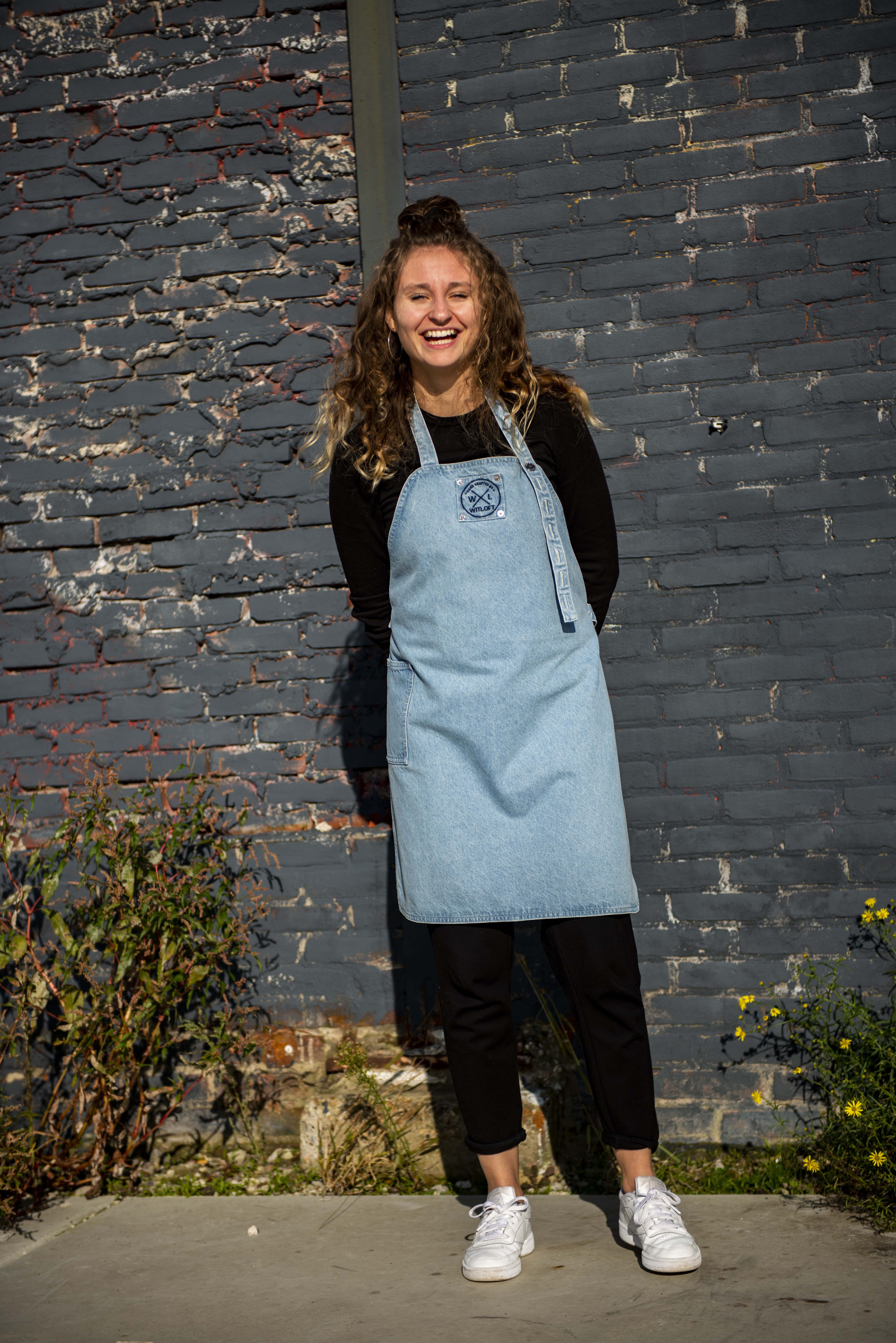 Witloft schort denim lichtblauw