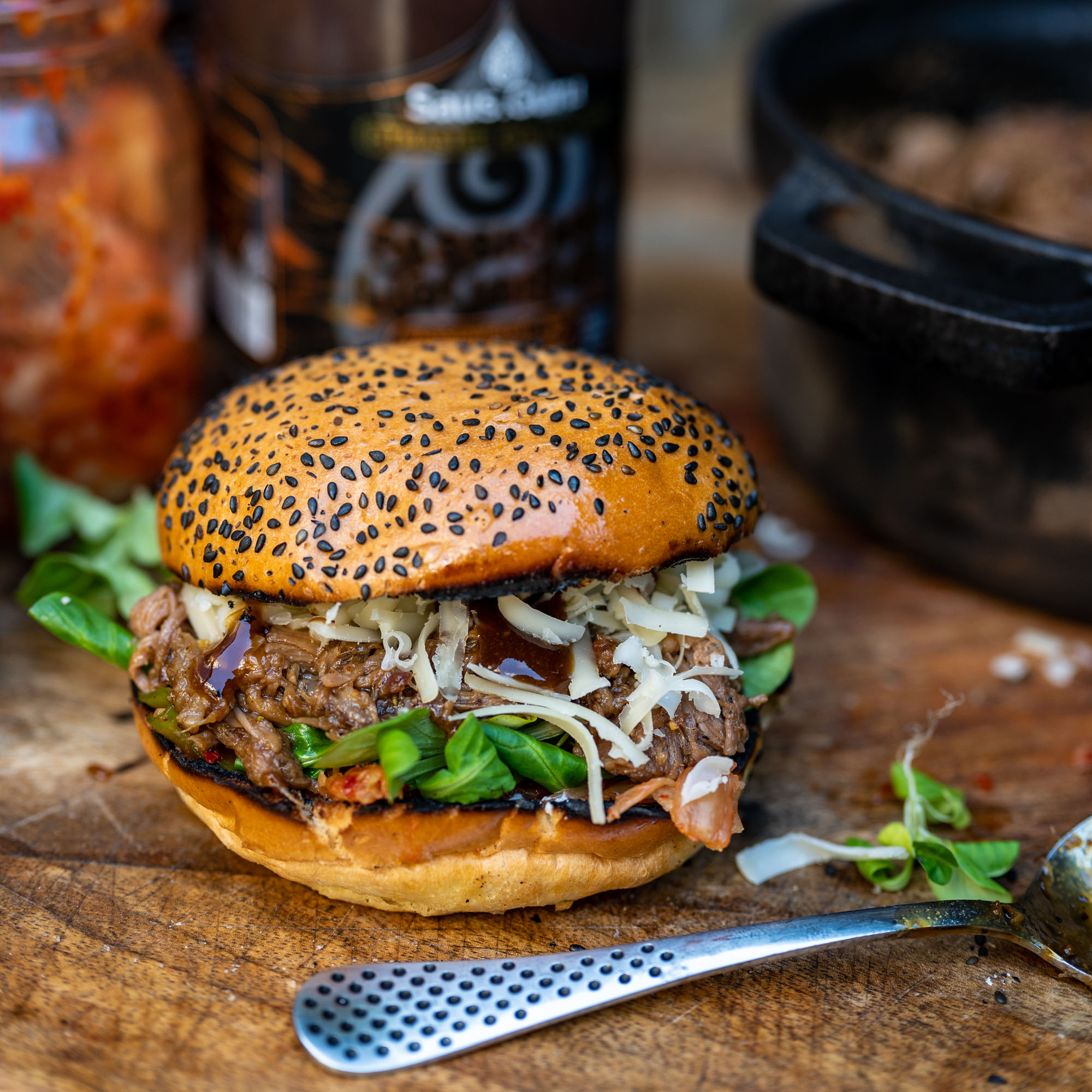 Pulled pork Kimchi Burger
