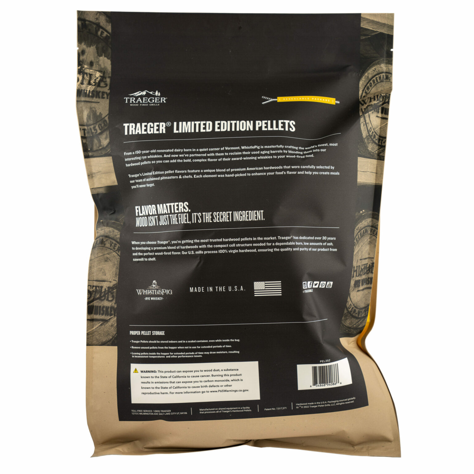 Traeger pellets Whiskey Barrel WhistlePig WhiskeyBarrelBlend_Studio_WS