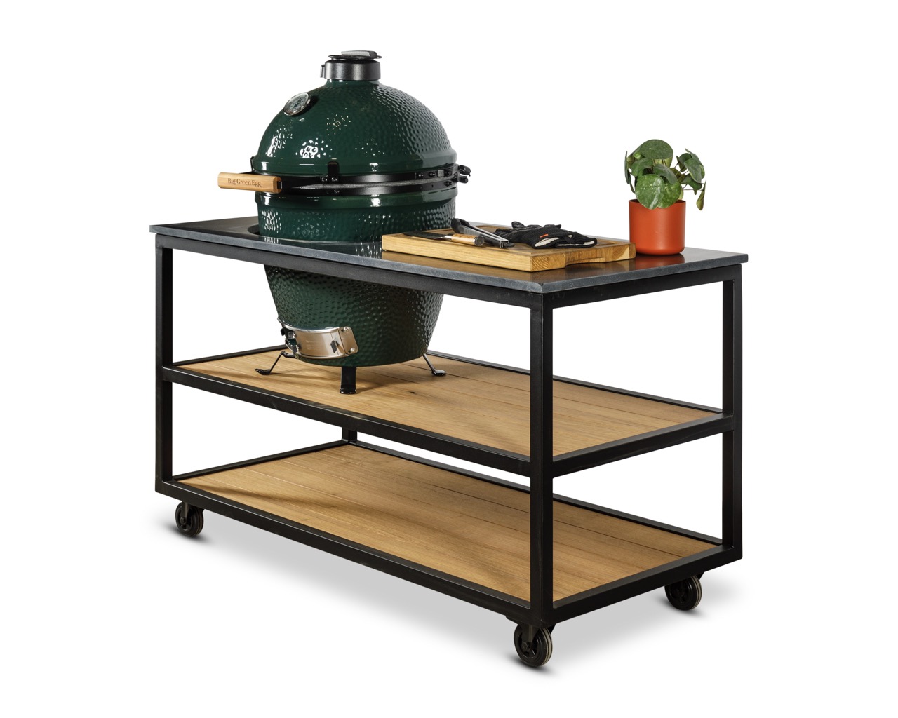 Stalen-Frame-tafel-Natuursteen-met-big-green-egg-06